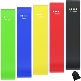 Colorful Resistance Bands, Exercise Workout Bands for Women and Men, 5 Set of Stretch Bands for Booty Legs, Pilates Flexbands