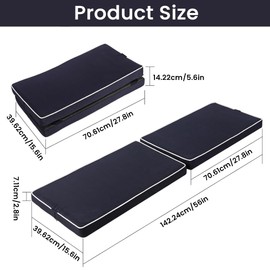 Boat Seat Cushion, Waterproof PU Leather Boat Bench/Seat Cushions, High Density Thick Sponge Bench Cushion, Removable Boat Seat Mat Soft(Length 56" x Width 15.6" x Height 2.8")