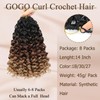 Herkeymidy GoGo Curl Crochet Hair 14 Inch 8 Packs Pre