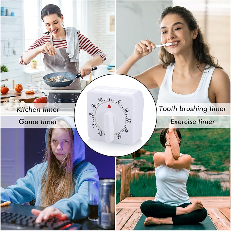 60 Minute Kitchen Clock with Loud Alarm for Sports Office,