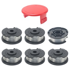 COEWUR Replacement Thread Spool with Trimmer Cover Grass Trimmer Thread Spool Diameter 2 mm Nylon Thread for Lawn Trimmer GE-CT 18/28 Li, GE-CT 18/28 Li TC (Length: 4.9 m)