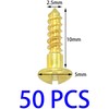 50 PCS M2.5 x 10mm Slotted Round Head Brass Self