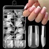 240pc Medium Gel Nail Tips Square Fake Nails Clear Press