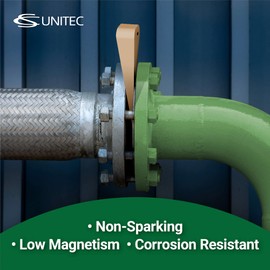 CS Unitec | Non-Sparking Aluminum Bronze Flange Wedge with Lanyard Hole | Metal Pipefitting Welding Tool | 1-1/4 in x 2 in x 8 in