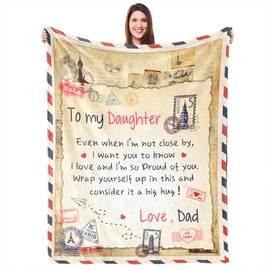 UFOORO Daughter Birthday Gift, Daughter Gifts, Gifts for Daughter, Throw Blanket Daughter Gifts from Dad, Christmas Birthday Gifts for Daughter Adult, Daughter Blanket 55"X70"