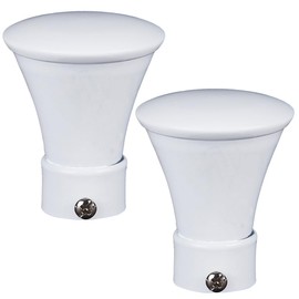 GORGECRAFT Pack of 2 Brass Curtain Rod Covers, White Trumpet Curtain Caps Ends, Decorative Head Curtain Rod Finials, 28 mm Inner Diameter, Heads, Buttons, Curtain Rod Decoration (74 x 61 mm)