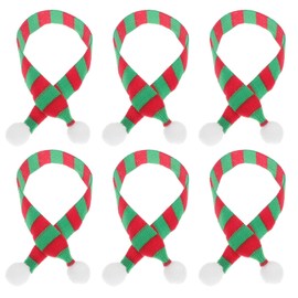Kisangel 20pcs Mini Christmas Scarf Wine Bottle Knit Scarves Doll Figurine Scarves for Xmas Tree DIY Crafts,Red Green