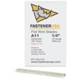 FastenerUSA 1/4" LEG x 20GA GALV A11/T50 STAPLES 5,000ct | A11-14