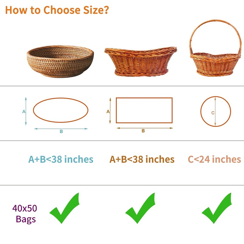 Extra Large Cellophane Bags, 40x50 Inch Clear Cellophane Wrap for
