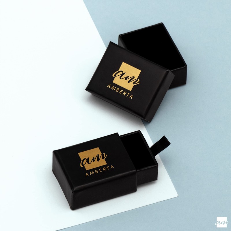 Amberta Women 925 Sterling Silver Minimalist Stud Earrings: Gold Plated