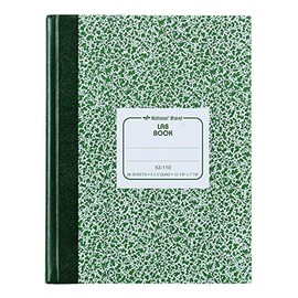 National Cuaderno de laboratorio, 5 x 5 cuadrados, cubierta flexible, encuadernación cosida, 10.125" x 7.875", 96 hojas (53110)