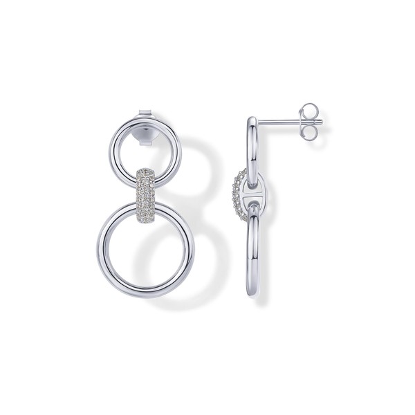 PAVOI Rhodium Plated Convertible Chunky Stud Earrings for Women |