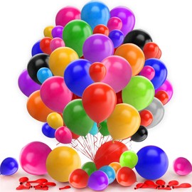 Rainbow Balloons 12 inches Party Decorations Strong Multicolored Latex Balloons for Rainbow Birthday Decoration Wedding Anniversary Decoration Supplies 15 Pack