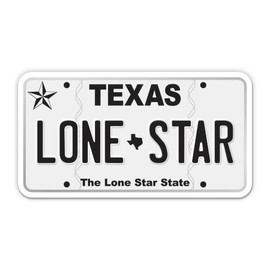 Squiddy Lone Star Texas State License Plate Style - Vinyl Sticker for Car, Laptop, Notebook (5" Wide)