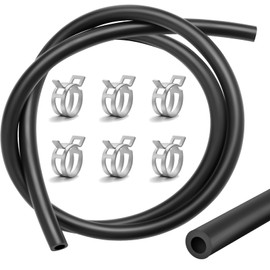 GEARMONSTER Petrol Hose Kit, 1 Metre 1/4 Inch Diameter 6 mm Fuel Hose, Oil Hose, Fuel Line, Diesel Hose with 6 Pieces Hose Clamps for Car Tractor Motorcycle Scooter