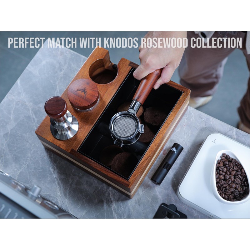 54mm Espresso Tamper for Breville Machine Rosewood KNODOS Auto Leveling,