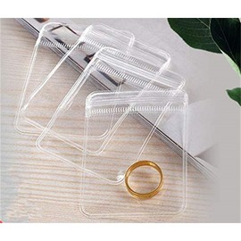 100pcs Clear PVC Transparent Zip Lock Jewelry Bag Dust Proof Airtight Jewelry Pouch Plastic Zipper Bag Self Seal PVC Packing Pouch Organizer Storage Bags for Rings Earrings Bracelet (3.9x5.9in)