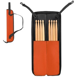 Amazing Fair Drumstick Bag, Small Drumstick Storage Case, Hanging Drumstick Rack Bag (Orange)