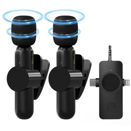 Pin Microphone, 360° Audio Recording, Instant Connection, Smartphone Microphone, Plug & Play, Noise Reduction, 99%, 3-in-1 Receiver, Compatible with Smartphones, PC, 0.1 inch (3.5 mm), Simultaneous Use, Rotating Clip Type, HI-Fi Vlog Photography, Live Distribution, Video Conferences, Online Lessons Compatible