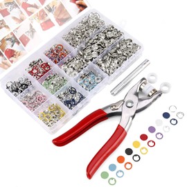 Voyzdx 200 Pinza Kam Presión Botón Snap,Pinza Alicate Presión Broche Metálico,Snaps Costura con Alicates,Botones para Coser en la Herramienta para Costura Manualidades 9.5 mm + 10mm, 10 Colores