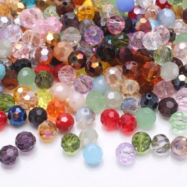 400PCS Crystal Glass Beads,3mm Round Faceted Beads,Multicolored Assorted Glass Bead for Jewelry Making,DIY Bracelets,Necklaces,Craft Projects, Spacer Bead,Faux Pearls (Multi 3MM)