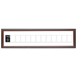 Creative Letter Art 4” x 6” Multiple Opening Picture Frame Collage with 13 holes, Congress Mahogany Frame with 10 x 54-inch White Mat, Crystal Clear Acrylic, Photo Collage for Wall, 13 Openings