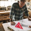 DOYUKY 7 Inch Carpenter's Square, 180 mm Metric Triangular Ruler,