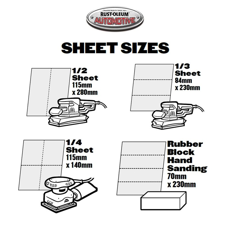 Rust-Oleum Automotive 2500 Grit Wet and Dry Sandpaper 5 Sheets