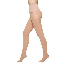 HUE Women's Tights with Yoga Waistband, Natural, 4