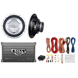 2 BOSS AUDIO Chaos CX122 12-Inch 1400 Watt Car Power Subwoofer Sub and AR1500M Armor Series 1500 Watt Mono Amplifier and Amplifier Installation Kit