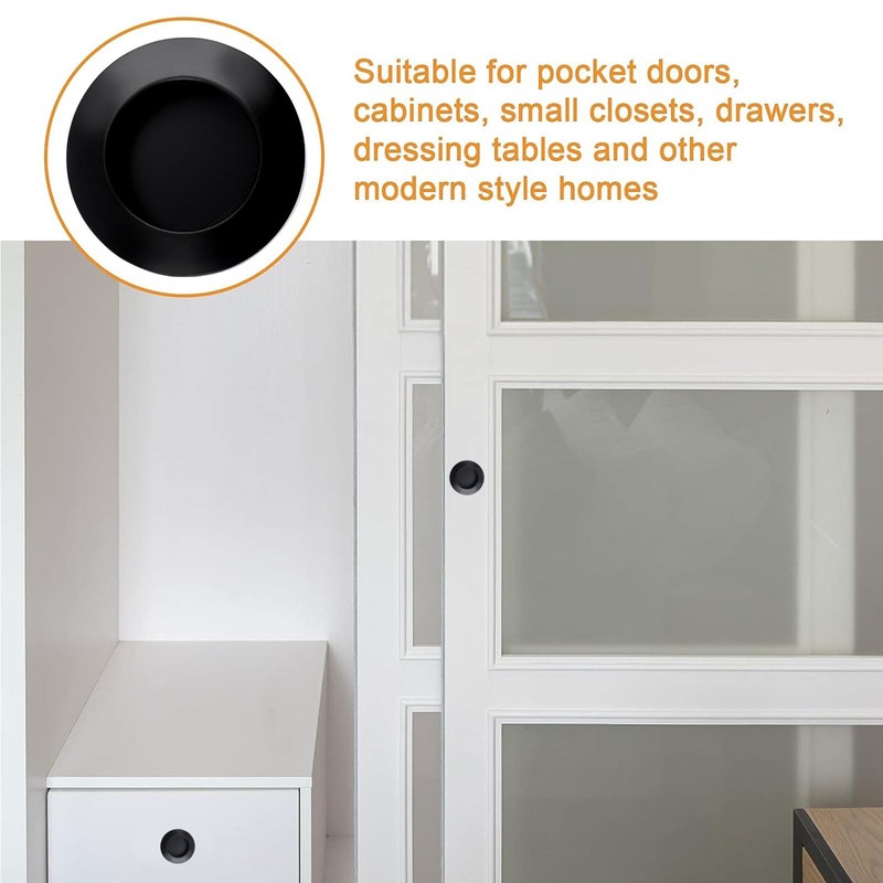 MOROBOR 8 Pack Round Sliding Closet Door Handles, Stainless Steel,