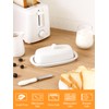 Yedio Ceramic Butter Dish with Lid and Knife for Countertop