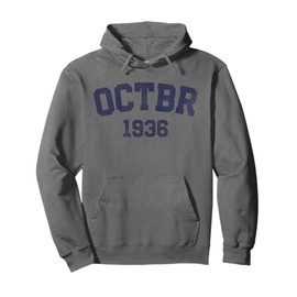 October - Vintage 1936 89th Birthday Retro 89 Years Old Pullover Hoodie