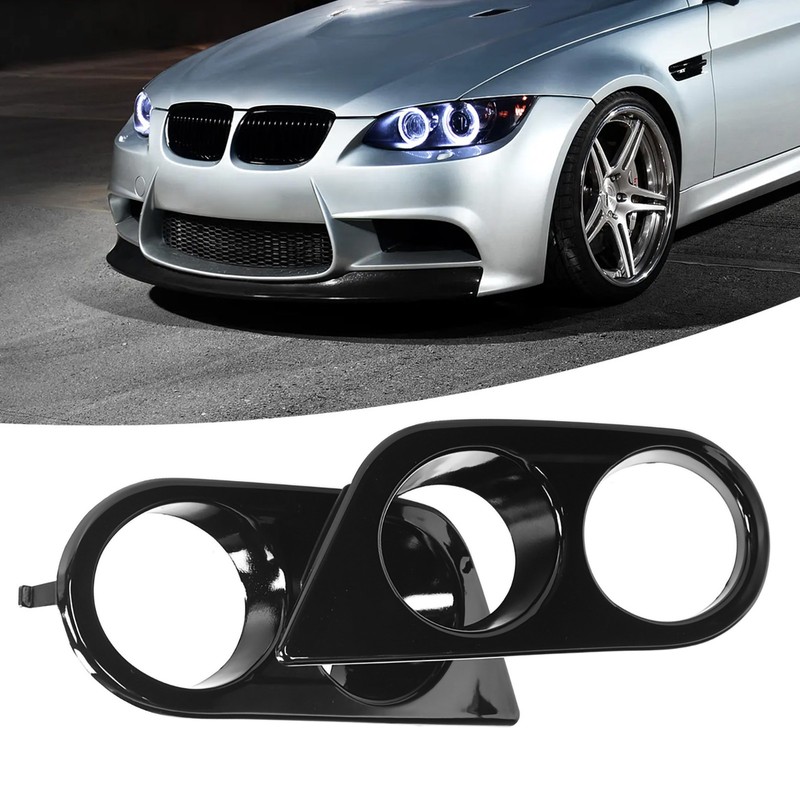 2pcs Front Bumper Foglight Cover Dual Holes Car Accessory Fit