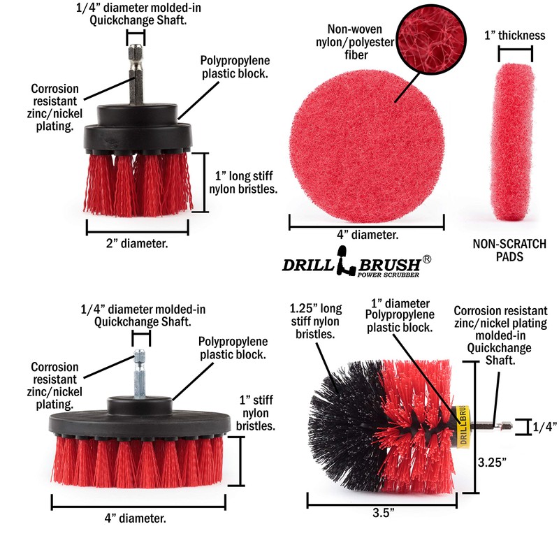 Drillbrush - Drill Brush Kit - Rotary Drill Brush Cordless