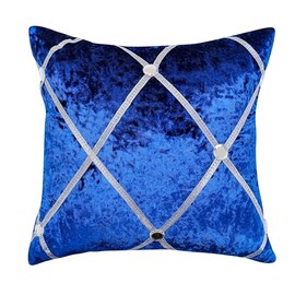 Anything 4 you Velvet Throw Pillow Covers Set of 2-45 x 45 cm (18 x 18 inch) Royal Blue Cushion Cover with Luxury Diamond Design and Invisible Zipper - Ideal for Living Room, Sofa & Bedroom