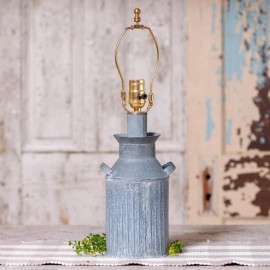 Irvin's Tinware Country Milk Jug Lamp, Weathered Zinc, 20 Inche