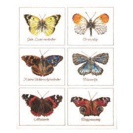 Thea Gouverneur TG2037A - Kit de punto de cruz (36,8 x 45,7 cm, moscas mariposas en Aida, 16 unidades)