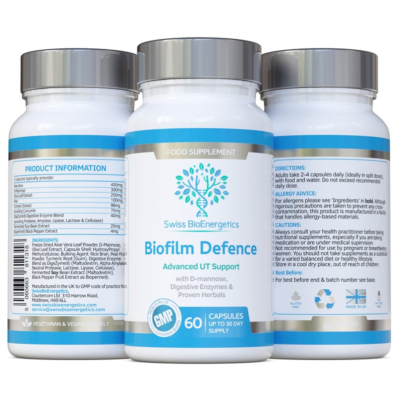 Biofilm Defence 60 Capsules - D-Mannose and a Comprehensive Blend