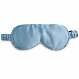 100% Mulberry Silk Sleep Mask – Soft Breathable Wide-Coverage Eye Mask for Sleeping, Naps & Travel, Baby Blue