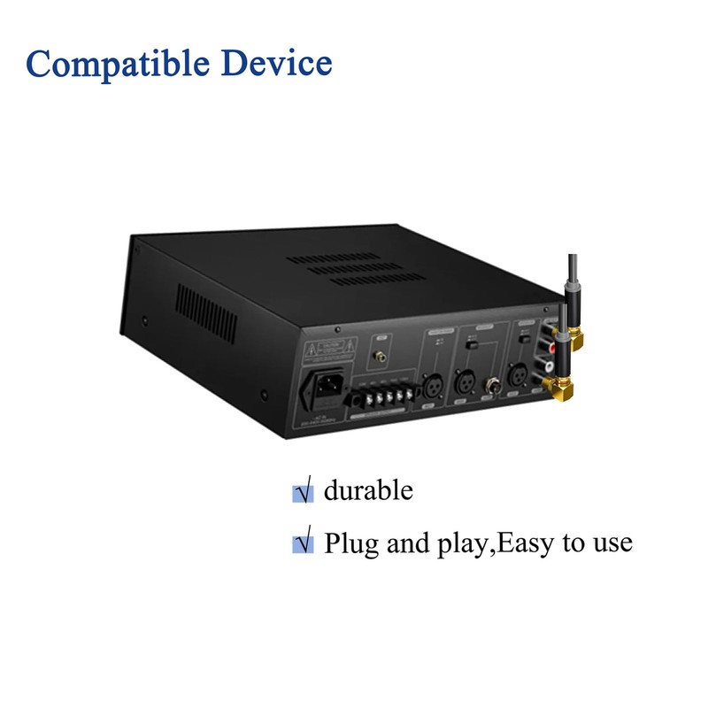 Voluty Tek Audio Video Connector RCA Female to Male Right