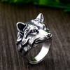 Wolf Ring for Men, Norse Viking Wolf Head Ring, Retro