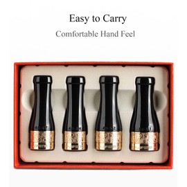 NIKILOONG 4 Sizes Cigar Holder Mouthpiece Portable Set for Men and Women Short Cigar Holder with Gift Box (Gold)