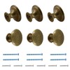 Cionyce 6 Pcs Brass Cabinet Knobs Metal Drawer Knobs Round