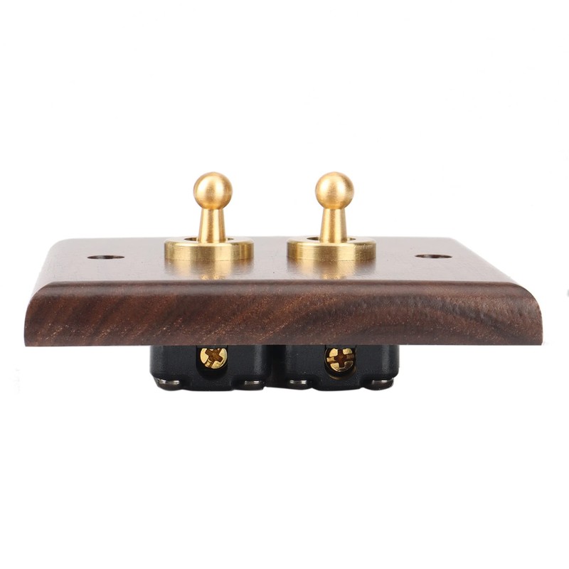 Retro American Industrial Style Light Switch Socket, Solid Wood Brass