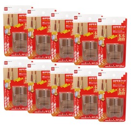 Nitoms Deluxe Wood Peel Off Hooks, 1.1 x 2.8 x 1.1 inches (29 x 70 x 28 mm), Pack of 2 H3100, 10 Pack