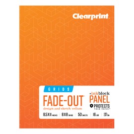 Clearprint 8.5" x 11" 1000H 100% Cotton Design Vellum Field Book with "Ink Block" Panel and 8x8 Fade-Out Grid, 16 lb. / 60 GSM, 50 Sheets/Book, 1 Each