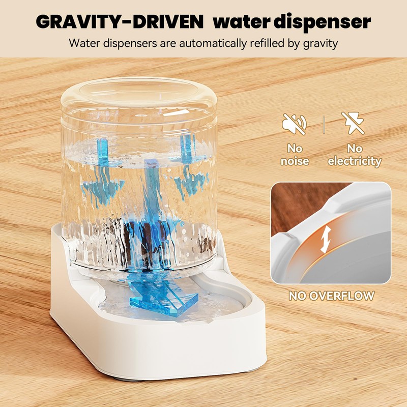 JUNSPOW Automatic Cat Water Dispenser, Dog Water Bowl Dispenser Adjustable
