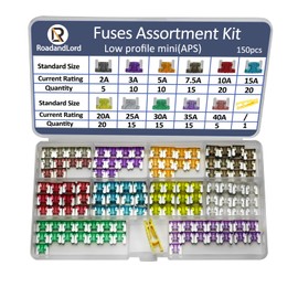 RoadandLord 150Pcs Micro Blade Fuse Kit - Low Profile Mini Fuse Micro Blade Fuse Assortment, Fuses Automotive, ATM/APM Fuses Kit Auto Fuse for Car/RV/Truck/Motor(2A 3A 5A 7.5A 10A 15A 20A 25A 30A 35A)