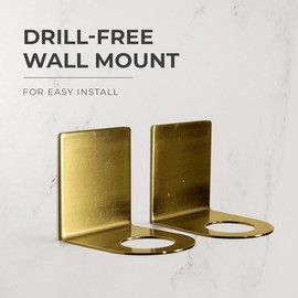 Adhesive Soap Holder | Shampoo Bottle Holder Set of 2 - Gold | Soap Bottle Holder | Wall Mounted Soap Holder | Soap Dispenser Holder - Color: Soap Dispenser Mount Set of 2 | Gold